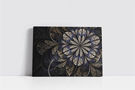 Çiçek Deseni Çizim Kanvas Tablo