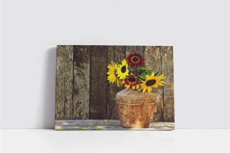 Vazoda Çiçekler Kanvas Tablo