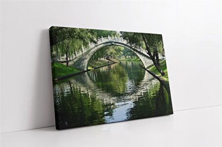 Kızıl Gökyüzü Altında İskele Kanvas Tablo