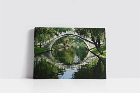 Kızıl Gökyüzü Altında İskele Kanvas Tablo