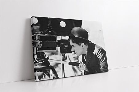 Siyah Beyaz Charlie Chaplin Kanvas Tablo