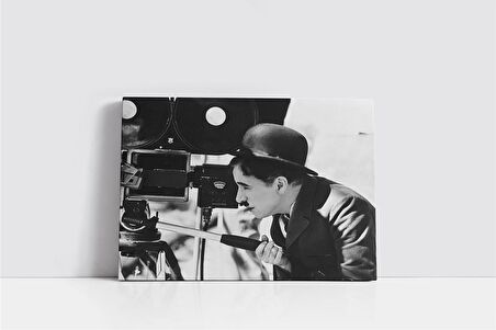 Siyah Beyaz Charlie Chaplin Kanvas Tablo