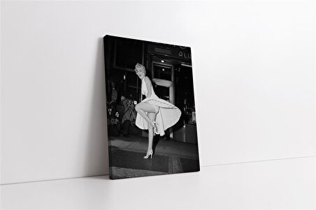 Uçuşan Beyaz Elbiseli Marilyn Monroe Kanvas Tablo