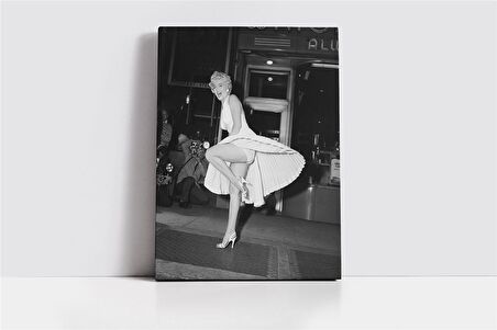 Uçuşan Beyaz Elbiseli Marilyn Monroe Kanvas Tablo