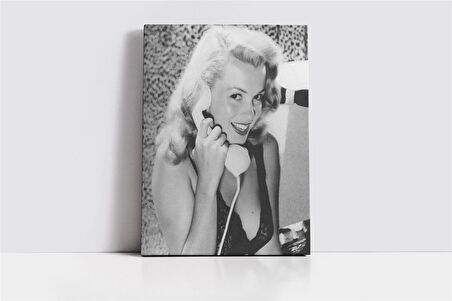Marliyn Monroe Telefonla Konuşurken Kanvas Tablo