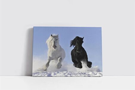 Koşan Atlar Kanvas Tablo