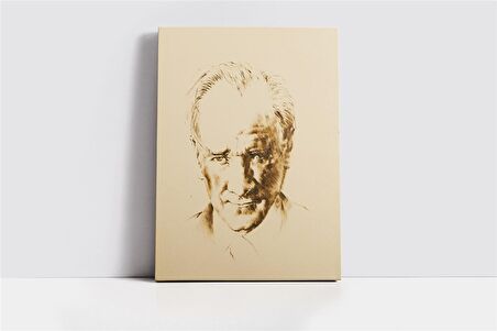Mustafa Kemal Atatürkün Eskitilmiş Kanvas Tablo