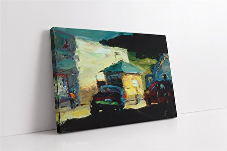 Mavi Araba Kanvas Tablo