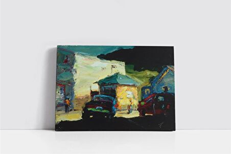 Mavi Araba Kanvas Tablo