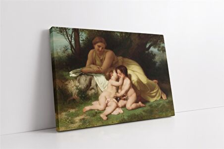 Nymphs ve Satyr Kanvas Tablo