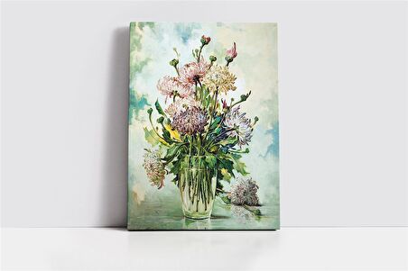 Vazoda Çiçekler Kanvas Tablo