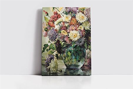 Vazoda Çiçekler Kanvas Tablo