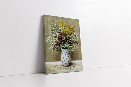 Vazoda Çiçekler Kanvas Tablo