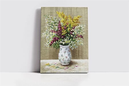 Vazoda Çiçekler Kanvas Tablo
