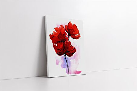 Kırmızı Çiçek Kanvas Tablo