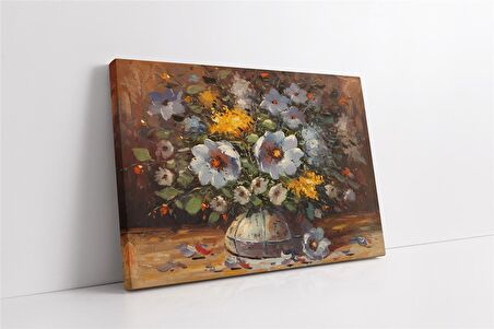 Vazoda Çiçekler Kanvas Tablo