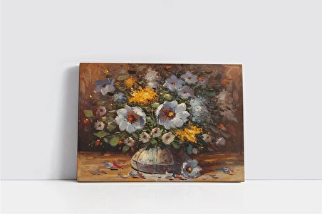 Vazoda Çiçekler Kanvas Tablo
