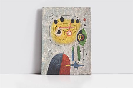 Kadın Kuş ve Yıldız Joan Miro Kanvas Tablo