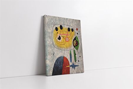 Kadın Kuş ve Yıldız Joan Miro Kanvas Tablo