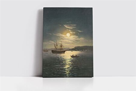 Dolunay ve Tekne Kanvas Tablo