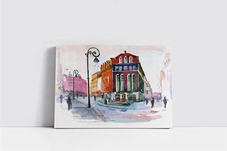 Avrupada Sokak Kanvas Tablo
