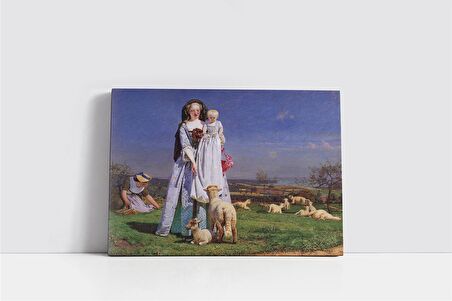 Keçi Besleyen Kadın Kanvas Tablo