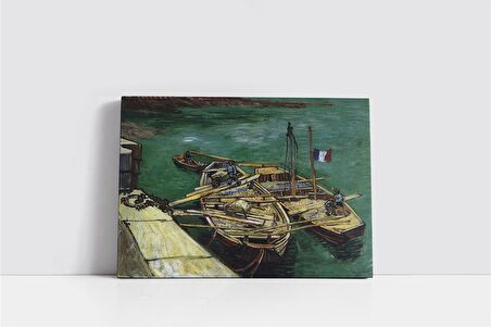 Fransız Bayraklı Kayık Kanvas Tablo