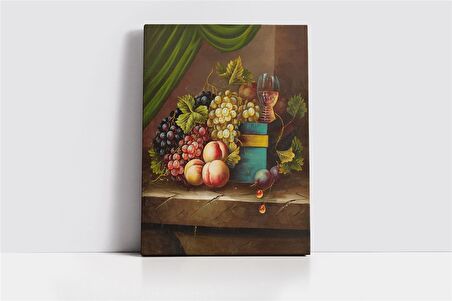 Şeftali ve Üzüm Kanvas Tablo