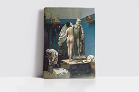 Heykeltıraş Atölyede Kanvas Tablo
