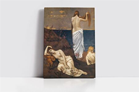 Young Women On The Seashore Kanvas Tablo