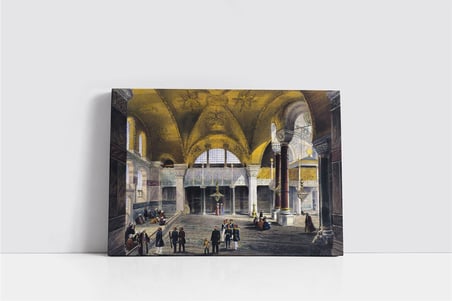 Osmanlı Dönemi Ayasofya Mimari Kanvas Tablo