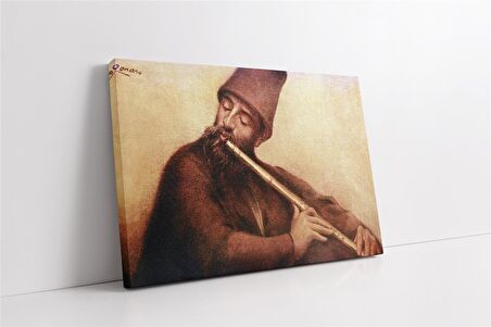 Ney Çalan Adam Kanvas Tablo