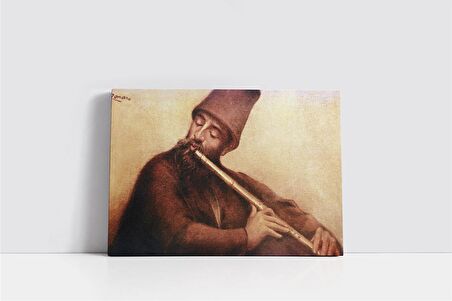 Ney Çalan Adam Kanvas Tablo