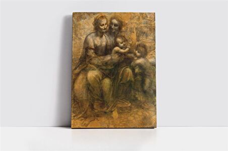 Meryem Ana Çocuk İsa Eskiz L Da Vinci Kanvas Tablo