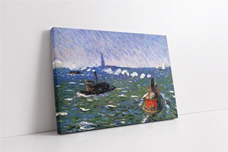 Breezy Day Tugboats New York Harbor Kanvas Tablo