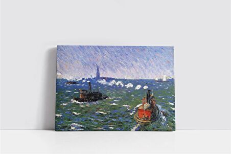 Breezy Day Tugboats New York Harbor Kanvas Tablo
