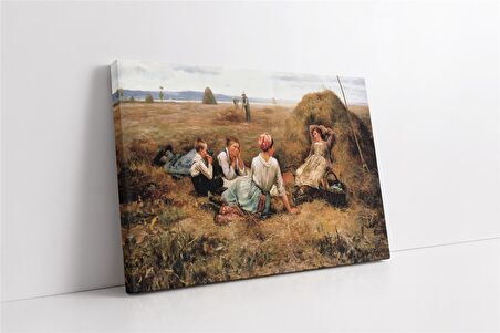 Samana Uzanmış Çocuklar Kanvas Tablo