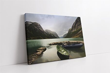 Denizde Kayıklar Kanvas Tablo