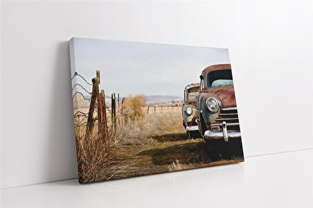 Terk Edilmiş Klasik Araba Kanvas Tablo