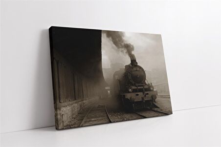 Hareket Eden Buharlı Tren Kanvas Tablo