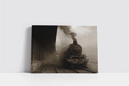 Hareket Eden Buharlı Tren Kanvas Tablo