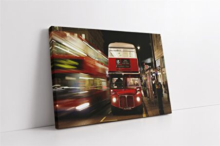 Londra Kırmızı Otobüs Kanvas Tablo