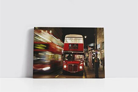 Londra Kırmızı Otobüs Kanvas Tablo