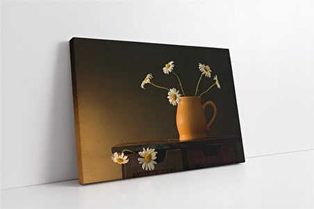 Vazoda Papatyalar Kanvas Tablo