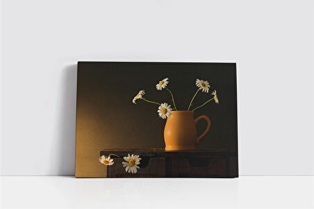 Vazoda Papatyalar Kanvas Tablo