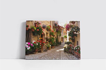 Akdeniz Taş Evleri Kanvas Tablo