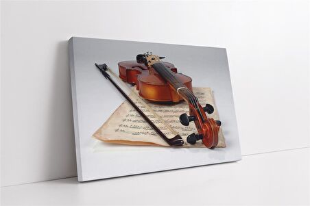 Piyano ve Notalar Kanvas Tablo