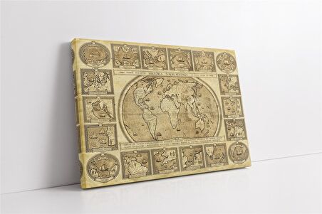 Eski Dünya Haritası Kanvas Tablo