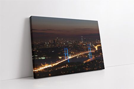 Boğaz Köprüsü Gece Çekimi Kanvas Tablo