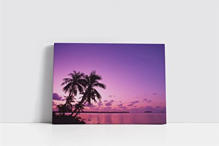Palmiye ve Gökyüzü Kanvas Tablo